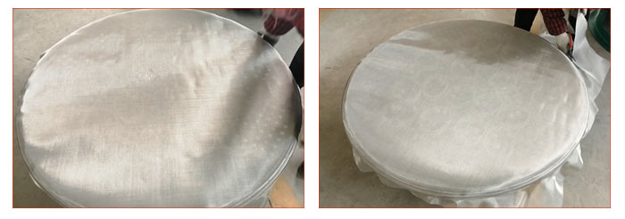 食品振動篩篩網安裝步驟2,利用束環(huán)將篩網固定在網架上,并將篩網拉緊。